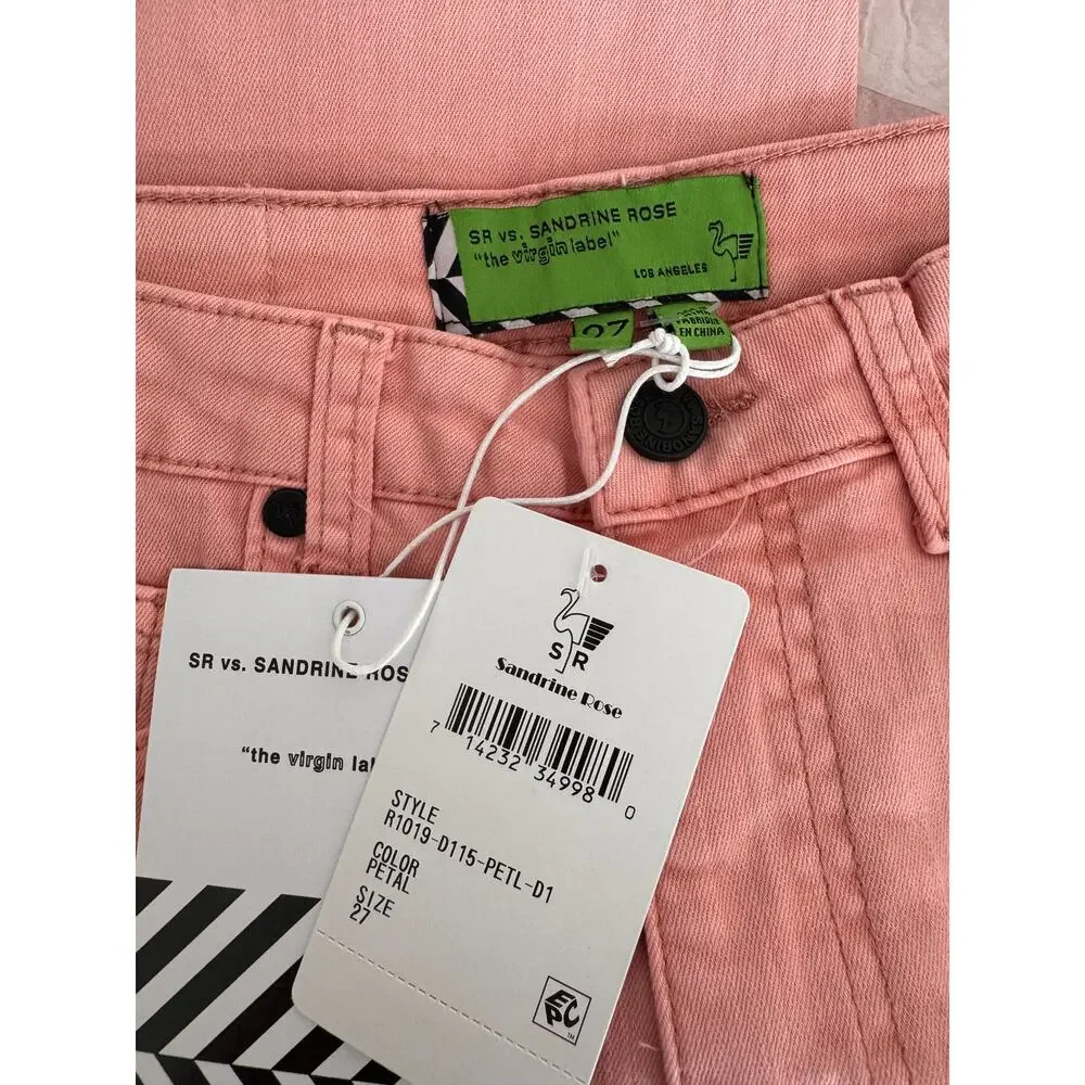 New SANDRINE ROSE X FREE PEOPLE Palm Embroidered IN PETAL 27 Stretchy SUMMER